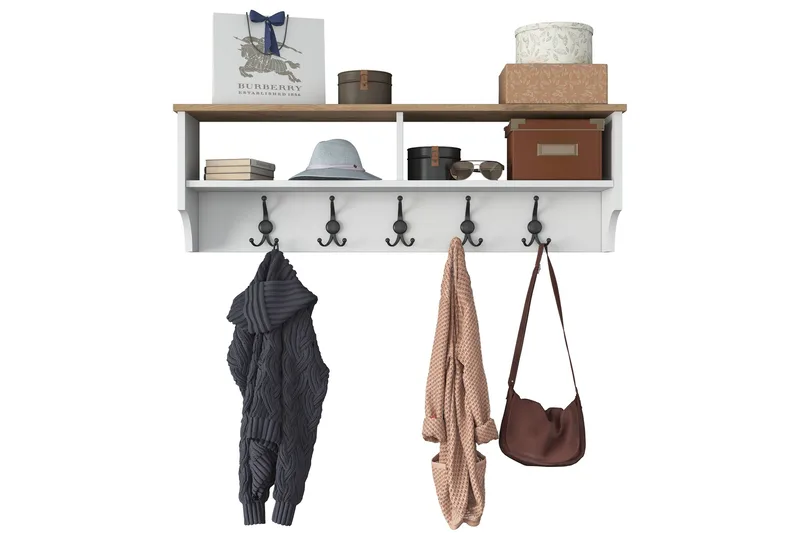 Caraway Naulakko 120x22,2 cm Valkoinen/Valkoinen - Hanah Home - Säilytys - Hylly - Hattuhylly