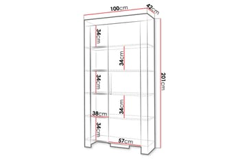 Cezar Hylla 100x42x201 cm Ek - Säilytys - Hylly - Kirjahylly