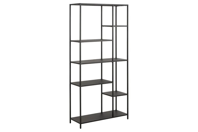 Crabtree kirjahylly 79,5 cm metallia, Musta