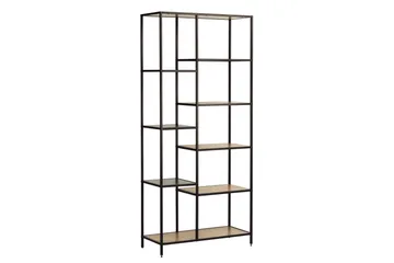 Cytis industriaalinen kirjahylly 80 cm metallia puutasolla - Musta - Säilytys - Hylly - Kirjahylly