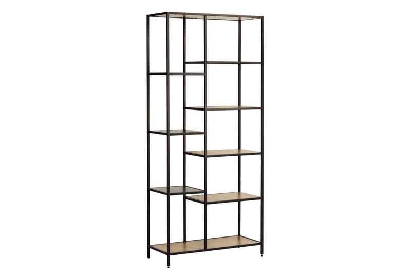 Cytis industriaalinen kirjahylly 80 cm metallia puutasolla - Musta - Säilytys - Hylly - Kirjahylly