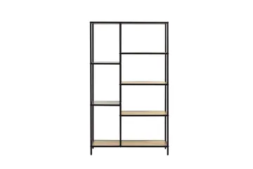 Cytis teollinen kirjahylly 80 cm metallia ja puutaso - Musta - Säilytys - Hylly - Kirjahylly