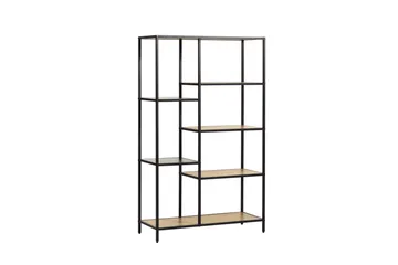 Cytis teollinen kirjahylly 80 cm metallia ja puutaso - Musta - Säilytys - Hylly - Kirjahylly