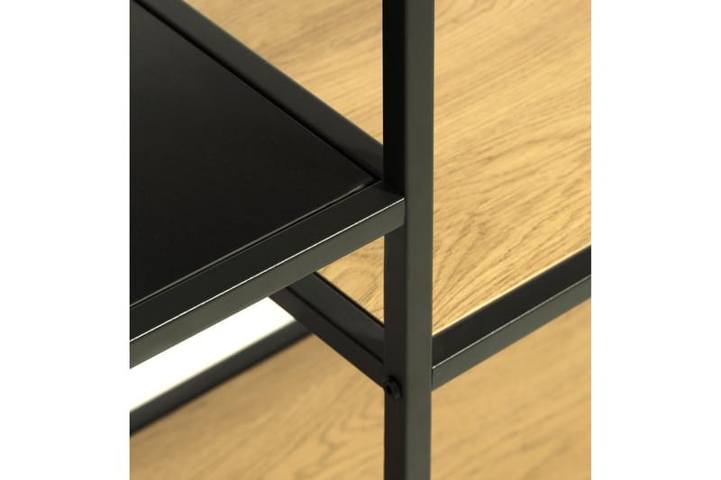 Cytis teollinen kirjahylly 80 cm metallia ja puutaso - Musta - Säilytys - Hylly - Kirjahylly