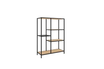 Cytis teollinen kirjahylly 80 cm metallia puutasolla - Musta - Säilytys - Hylly - Kirjahylly