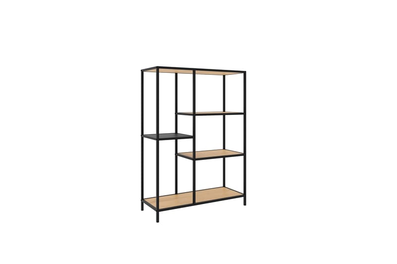 Cytis teollinen kirjahylly 80 cm metallia puutasolla - Musta - Säilytys - Hylly - Kirjahylly
