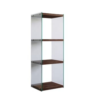 Dalshult kirjahylly 40 cm lasia ja puutaso - Läpinäkyvä - Säilytys - Hylly - Kirjahylly