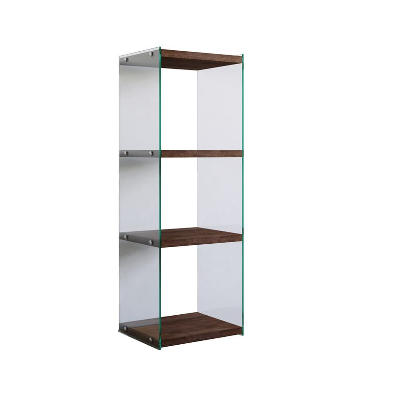 Dalshult kirjahylly 40 cm lasia ja puutaso - Läpinäkyvä - Säilytys - Hylly - Kirjahylly