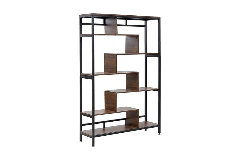 Daven kirjahylly 115 cm puuta metallirunko - Ruskea - Säilytys - Hylly - Kirjahylly