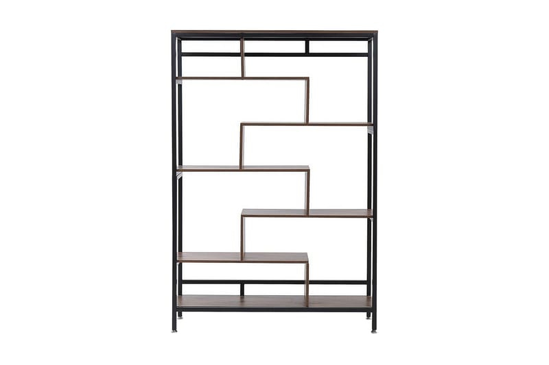 Daven kirjahylly 115 cm puuta metallirunko - Ruskea - Säilytys - Hylly - Kirjahylly