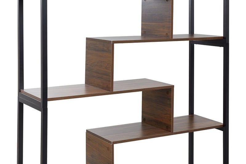Daven kirjahylly 115 cm puuta metallirunko - Ruskea - Säilytys - Hylly - Kirjahylly