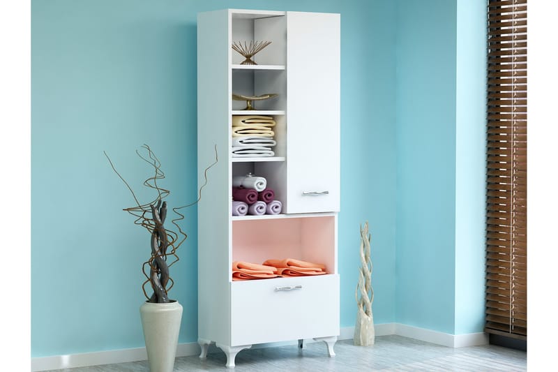 Decorotika kirjahylly 60 cm maalattua puuta - Valkoinen - Säilytys - Hylly - Kirjahylly