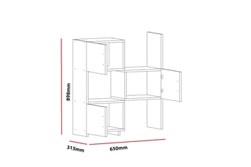 Decorotika kirjahylly 65 cm maalattua puuta - Valkoinen - Säilytys - Hylly - Kirjahylly