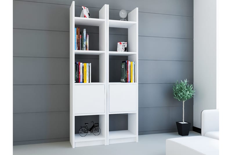 Decorotika kirjahylly 66 cm maalattua puuta, Erittäin valkoinen