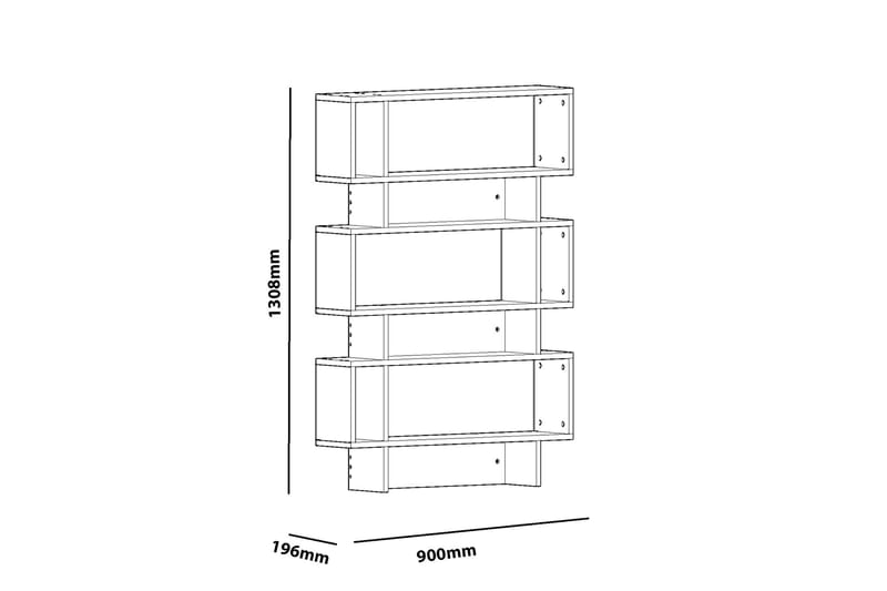 Decorotika kirjahylly 90 cm maalattua puuta - Valkoinen - Säilytys - Hylly - Kirjahylly