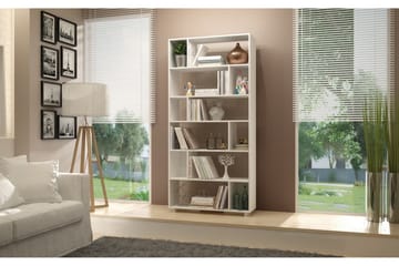 Decorotika kirjahylly 90 cm maalattua puuta - Valkoinen - Säilytys - Hylly - Kirjahylly