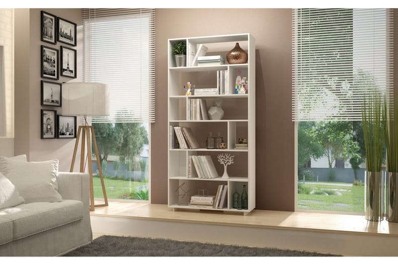 Decorotika kirjahylly 90 cm maalattua puuta - Valkoinen - Säilytys - Hylly - Kirjahylly
