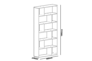 Decorotika kirjahylly 90 cm maalattua puuta - Valkoinen - Säilytys - Hylly - Kirjahylly