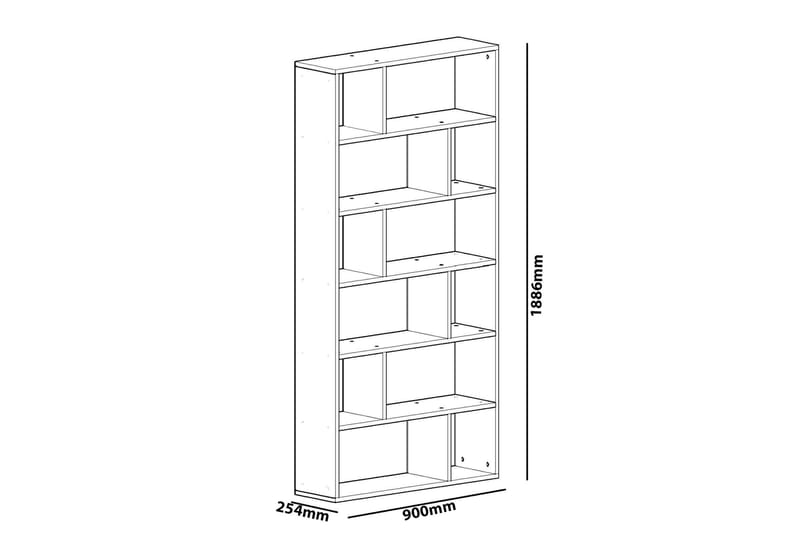 Decorotika kirjahylly 90 cm maalattua puuta - Valkoinen - Säilytys - Hylly - Kirjahylly