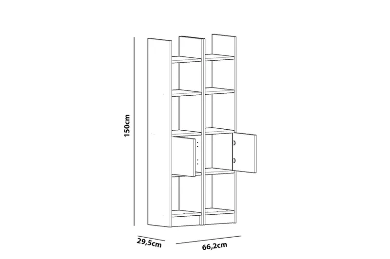 Decorotika Kirjahylly - Extra Valkoinen - Säilytys - Hylly - Kirjahylly
