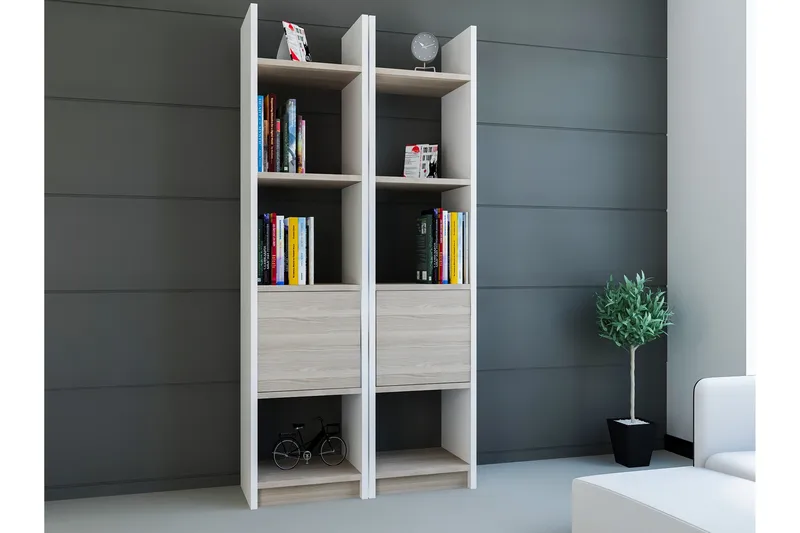 Decorotika Kirjahylly - Valkoinen - Säilytys - Hylly - Kirjahylly