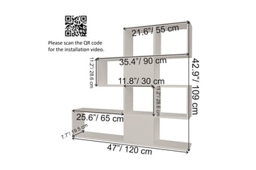 Desgrar kirjahylly 120x109 cm maalattua puuta - Valkoinen - Säilytys - Hylly - Kirjahylly