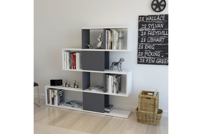 Desgrar kirjahylly 120x109 cm maalattua puuta - Valkoinen - Säilytys - Hylly - Kirjahylly