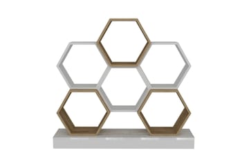 Desgrar kirjahylly 120x109 cm tammi - Valkoinen - Säilytys - Hylly - Kirjahylly