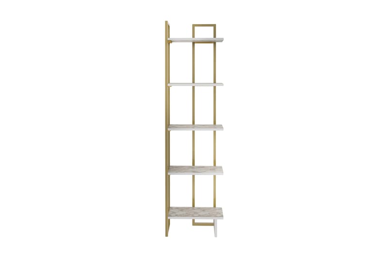 Desgrar kirjahylly 45.2x180 cm puuta metallirungolla - Valkoinen - Säilytys - Hylly - Kirjahylly