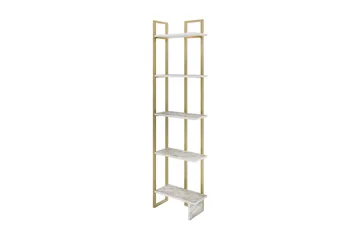 Desgrar kirjahylly 45.2x180 cm puuta metallirungolla - Valkoinen - Säilytys - Hylly - Kirjahylly