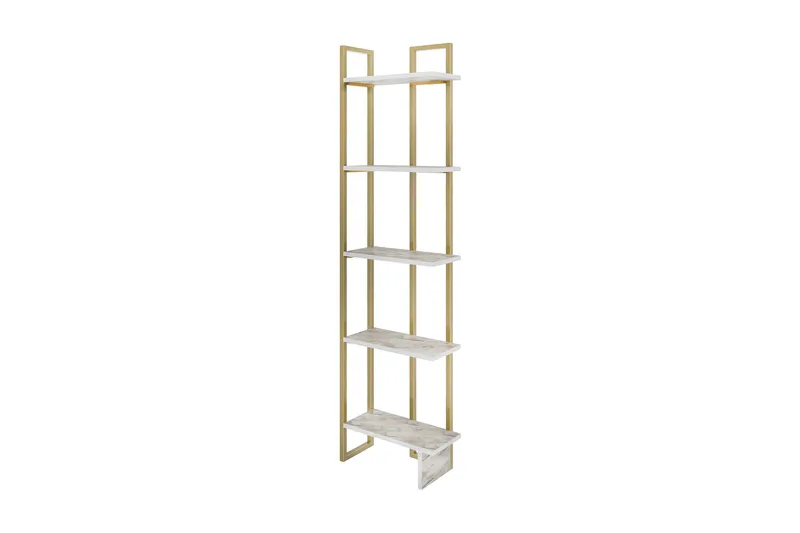 Desgrar kirjahylly 45.2x180 cm puuta metallirungolla, Valkoinen