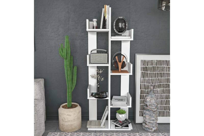 Desgrar kirjahylly 50x173 cm maalattu puu - Valkoinen - Säilytys - Hylly - Kirjahylly
