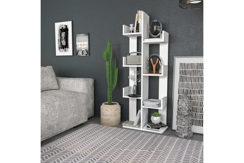 Desgrar kirjahylly 50x173 cm maalattu puu - Valkoinen - Säilytys - Hylly - Kirjahylly