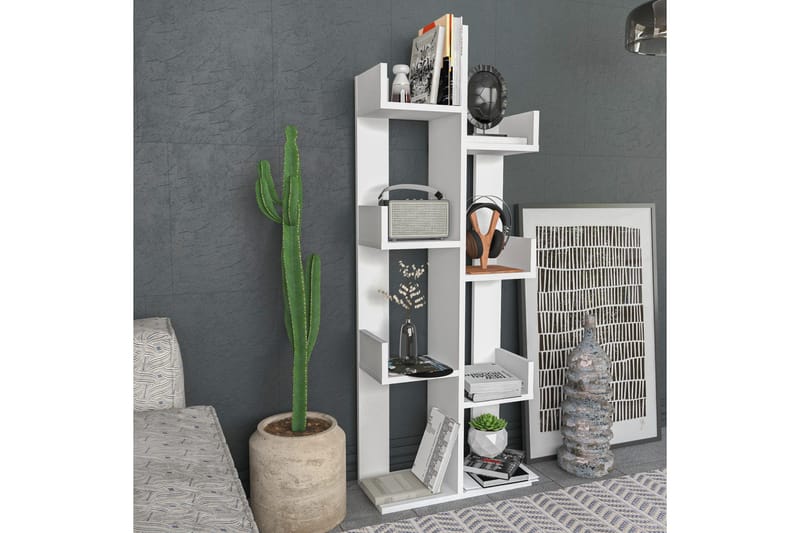 Desgrar kirjahylly 50x173 cm maalattu puu - Valkoinen - Säilytys - Hylly - Kirjahylly