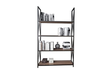 Desgrar kirjahylly 94x150 cm metallia puutasolla - Musta - Säilytys - Hylly - Kirjahylly