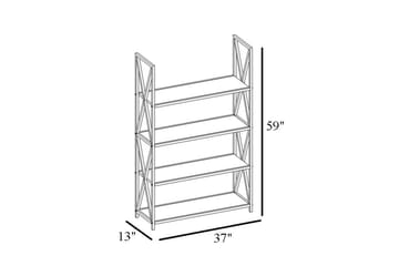 Desgrar kirjahylly 94x150 cm metallia puutasolla - Musta - Säilytys - Hylly - Kirjahylly