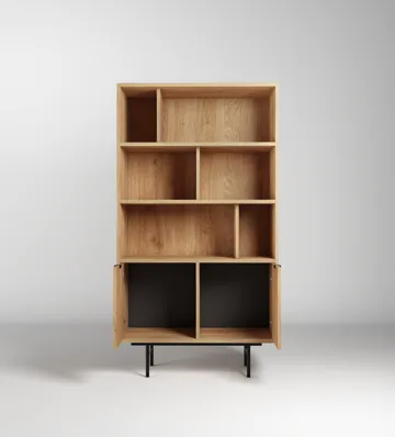 Dravo Kirjahylly 90x185 cm - Luonnonhikkori - Säilytys - Hylly - Kirjahylly