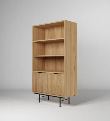 Dravo Kirjahylly 90x185 cm - Luonnonhikkori - Säilytys - Hylly - Kirjahylly