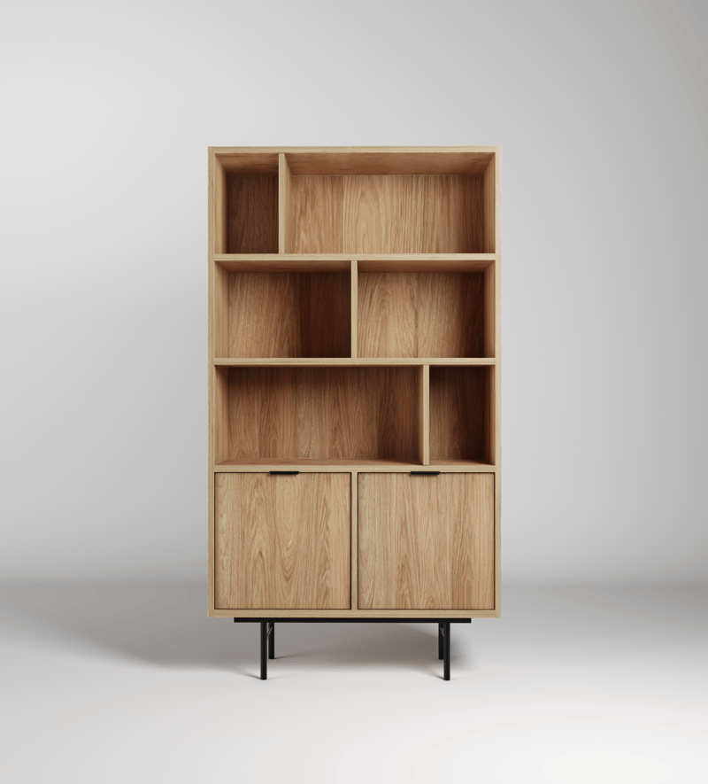 Dravo Kirjahylly 90x185 cm - Luonnonhikkori - Säilytys - Hylly - Kirjahylly