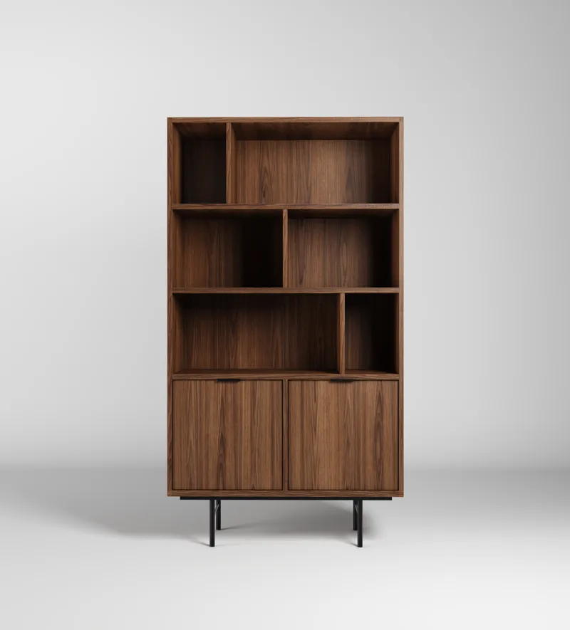 Dravo Kirjahylly 90x185 cm - Warmia-pähkinä - Säilytys - Hylly - Kirjahylly