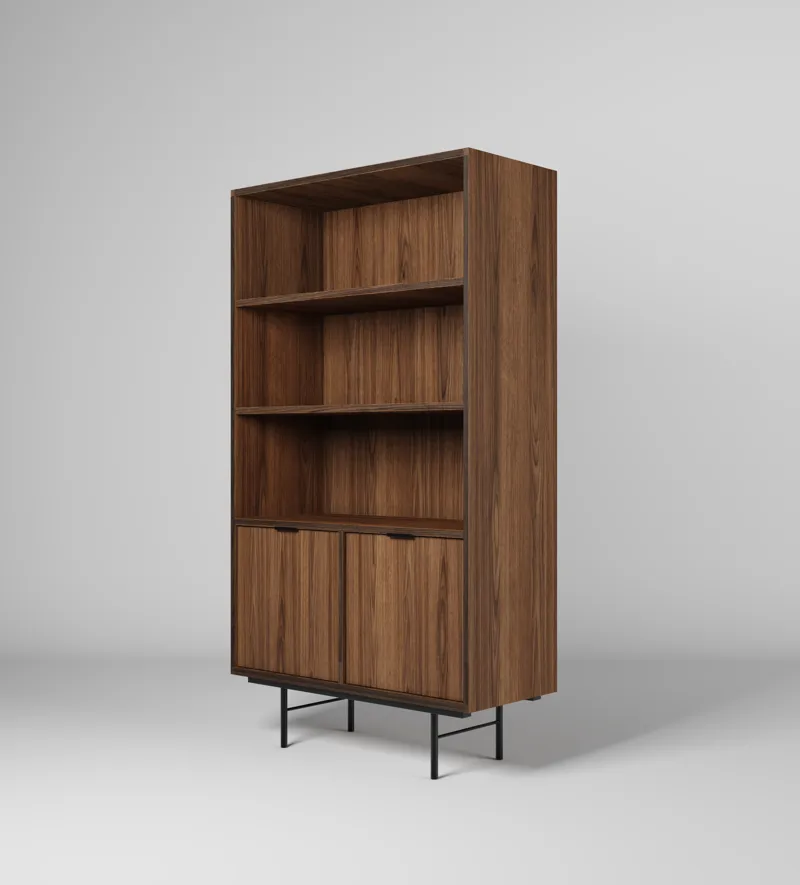 Dravo Kirjahylly 90x185 cm - Warmia-pähkinä - Säilytys - Hylly - Kirjahylly