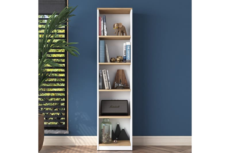 Dystany Kirjahylly 40 cm - Valkoinen/Pähkinäpuu - Säilytys - Hylly - Kirjahylly