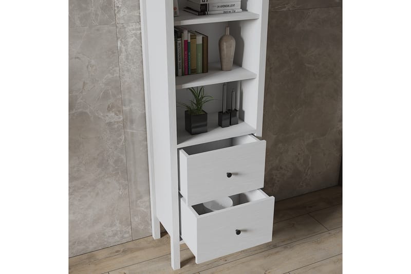 Elspet Kirjahylly 80 cm - Ruskea/Valkoinen - Säilytys - Hylly - Kirjahylly