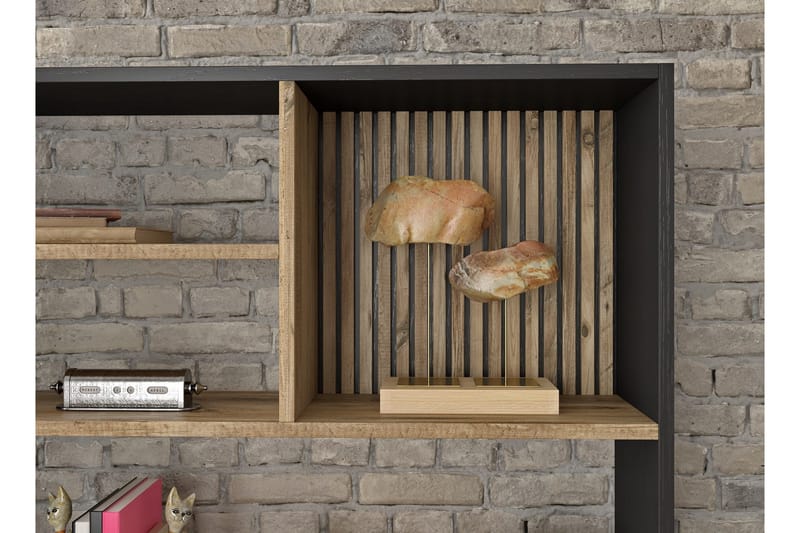 Elspet Kirjahylly 90 cm - Musta/Ruskea - Säilytys - Hylly - Kirjahylly