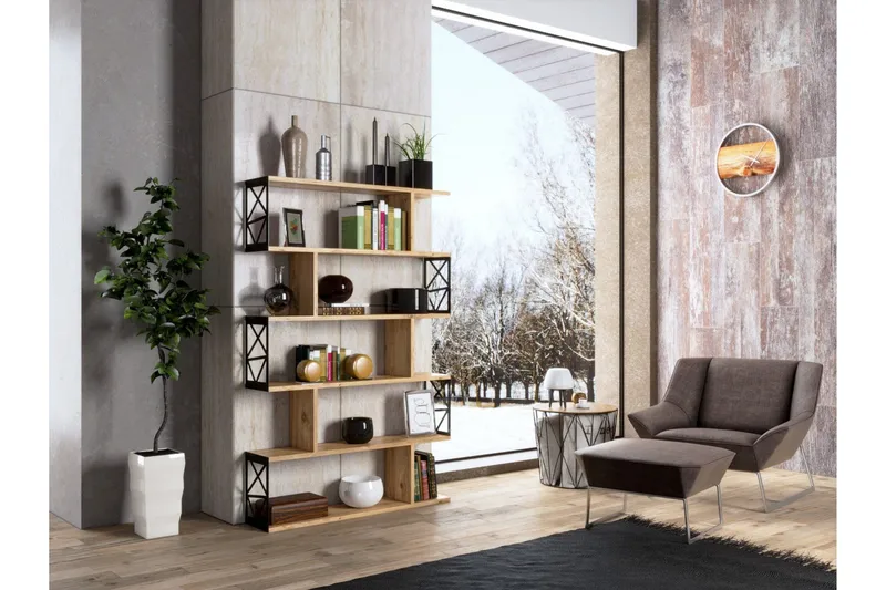 Elspet Kirjahylly 90 cm, Ruskea