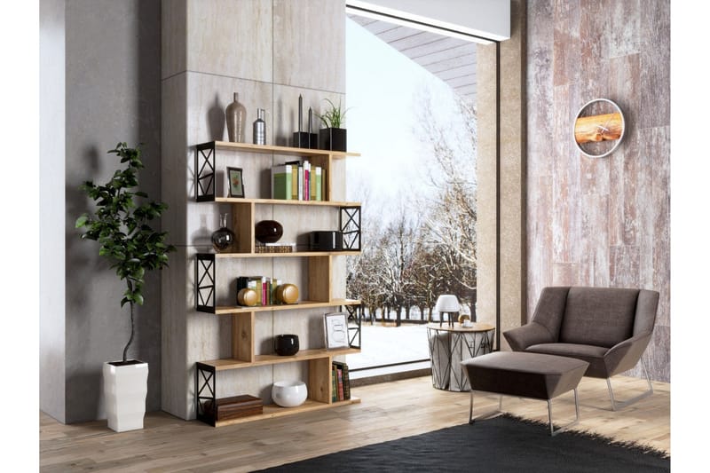 Elspet Kirjahylly 90 cm - Ruskea - Säilytys - Hylly - Kirjahylly