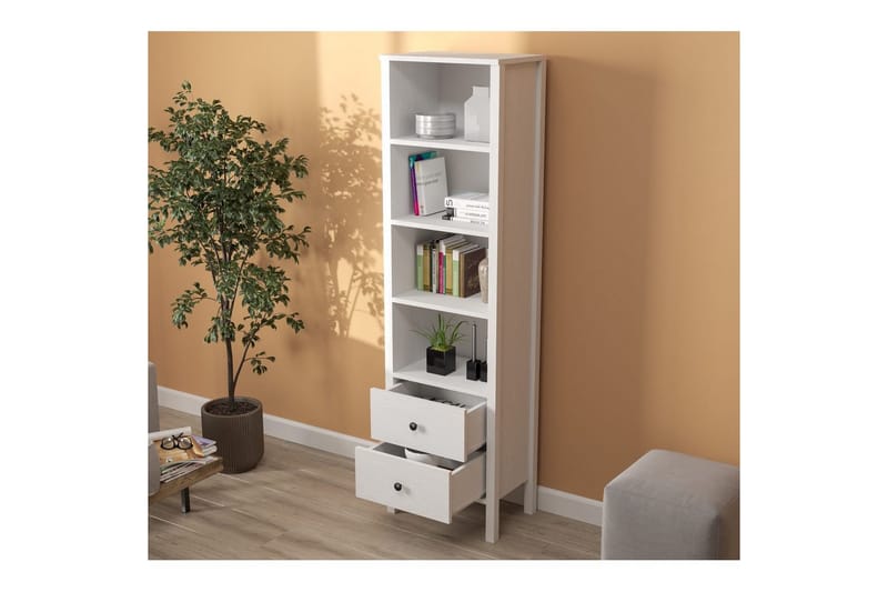Elvan Kirjahylly 50,2 cm - Luonnollinen/Valkoinen - Säilytys - Hylly - Kirjahylly