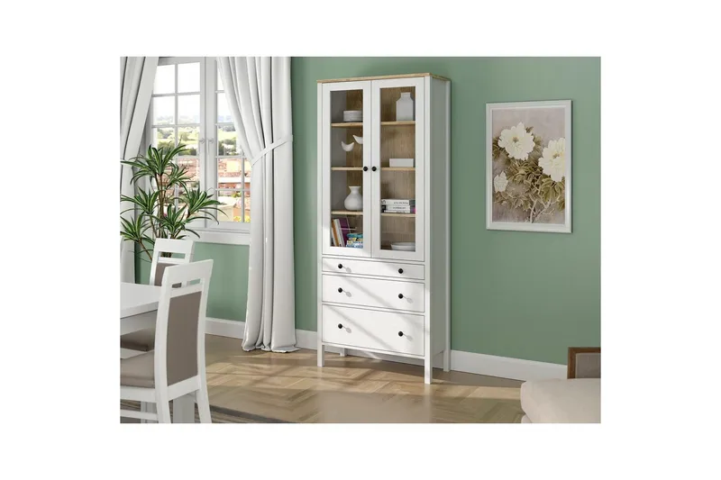 Elvan Kirjahylly 83 cm - Luonnollinen/Valkoinen - Säilytys - Hylly - Kirjahylly