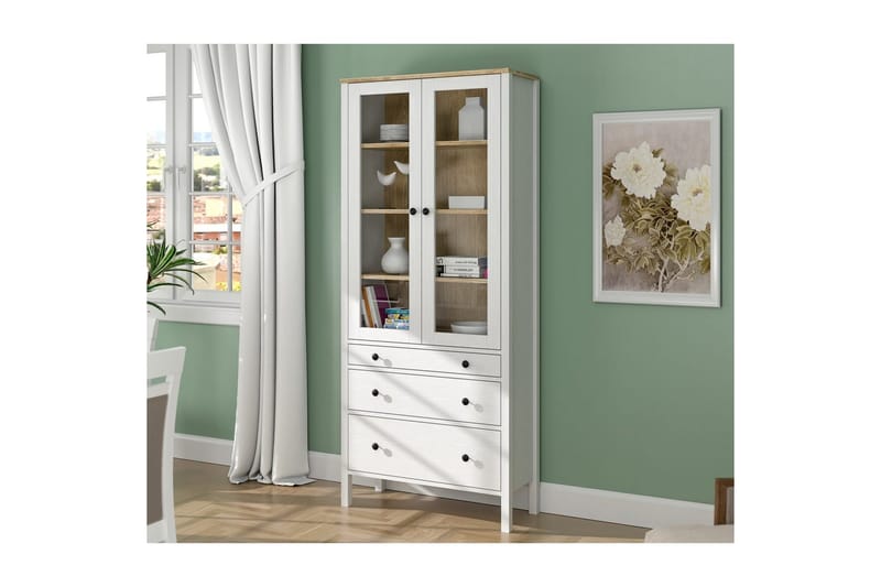 Elvan Kirjahylly 83 cm - Luonnollinen/Valkoinen - Säilytys - Hylly - Kirjahylly