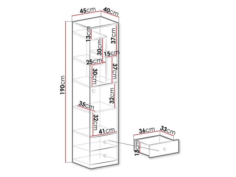 Elvaren Kirjahylly 45 cm - Säilytys - Hylly - Kirjahylly